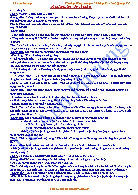 Đề cương ôn tập học kì II Vật lí lớp 8 - Lê Anh Phương